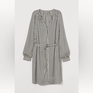 Striped belted dress